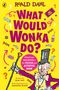 Text: "What Would Wonka Do? Coming Autumn 2026." Illustration mit Lila Hintergrund, gelber Text und einem Pinguin-Logo., Buch