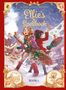 "Elfie's Spellbook, Book 2". Zwei Mädchen mit Besen im Schnee, magische Atmosphäre, Lebkuchen-Dekoration., Buch