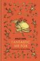 "ROALD DAHL FANTASTIC MR FOX Illustrated by Quentin Blake" auf orange Hintergrund mit spielerischer Fuchsillustration., Buch