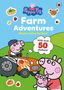 „Peppa Pig Farm Adventures Sticker Colouring Book. Mit über 50 Stickern!“ Illustration: Schweine auf einem Traktor.