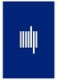 Es gibt keinen Text. Ein stilisiertes weißes Balkenlogo vor blauem Hintergrund., Buch