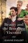 Text: „Beauty and the Brooding Viscount“ und „Jeanine Englert“. Ein Mann und eine Frau in historischer Kleidung.