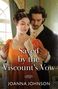„Saved by the Viscount’s Vow“ von Joanna Johnson, zeigt eine Frau in oranger Kleidung mit einem Mann im Hintergrund., Buch