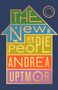 „THE New People Andrea Uptmor“ steht in einem bunten Haus-Design mit Treppe, Hund, Fenster und Stuhl als Symbole.