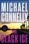 "MICHAEL CONNELLY. THE BLACK ICE. A BOSCH NOVEL." Sonnenuntergang, Palmen, Promenade entlang eines Ufers., Buch
