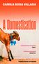 Titeltext: "A Domestication". Ein Ziegenbock mit blauem Band vor orange-weißem Hintergrund.