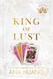 "King of Lust" und "Ana Huang" in goldener Schrift auf schwarzem Hintergrund, mit einer kleinen goldenen Krone oben rechts., Buch