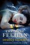 „CHRISTINE FEEHAN Deadly Storms, International Bestselling Author.“ Frau mit Tattoos und Blitzen im Hintergrund.
