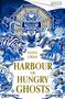 "ELIZA CHAN HARBOUR OF HUNGRY GHOSTS" in goldener Schrift, umgeben von asiatischen Illustrationen., Buch
