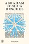 ABRAHAM JOSHUA HESCHEL, darunter ein englischer Text. Illustration: Blaue Strahlen. Unten: The Sabbath. Logo: FS., Buch