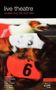 "live theatre, six plays from the north east" in weißer und roter Schrift, darunter rennende Hunde mit Nummern 3 und 6.
