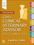„Fifth Edition. Côté's Clinical Veterinary Advisor: Dogs and Cats. Leah A. Cohn.“ Silhouetten von Hund und Katze.
