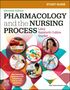 Das Cover eines Studienleitfadens zeigt den Titel „Pharmacology and the Nursing Process“ mit Bildern von Medikamenten., Buch