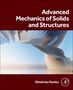 Titel: "Advanced Mechanics of Solids and Structures" von Dimitrios Pavlou. Abstrakte Architekturstruktur auf rotem Hintergrund., Buch
