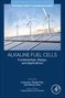 Titel: "Alkaline Fuel Cells: Fundamentals, Design, and Applications". Windräder und Solarpanels im Hintergrund., Buch