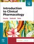 „Introduction to Clinical Pharmacology“, Ausgabe 12, Visovsky, Zambroski, Hosler. Bunte botanische Illustration im Hintergrund., Buch