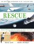 "RESCUE" in Grün, Flugzeug in Wasserlandung, Rakete im All, Person an Wand, Flammen. Autoren: David Long, Kerry Hyndman.