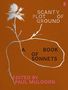 "SCANTY PLOT OF GROUND A BOOK OF SONNETS EDITED BY PAUL MULDOON." Illustration: Weiße Blume auf braunem Hintergrund., Buch