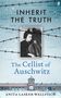"INHERIT THE TRUTH", "The Cellist of Auschwitz", "ANITA LASKER-WALLFISCH". Foto: Frau spielt Cello; Hintergrund: Barbed Wire, Auschwitz., Buch
