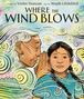 „WHERE THE WIND BLOWS“. Ein Mädchen hört einem älteren Mann zu, umgeben von spiralförmigen Windmustern., Buch