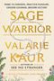 Logo mit Text: "Sage Warrior Valarie Kaur." Perlenkette und florale Verzierungen im Hintergrund., Buch