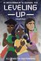"A Beginner's Guide to Leveling Up: A Graphic Novel" von Elizabeth Agyemang. Illustration dreier nachdenklicher Jugendlicher.