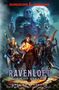 „Dungeons & Dragons: Ravenloft, Heir of Strahd“ von Delilah S. Dawson. Illustration von Charakteren vor einer Burg bei Vollmond., Buch