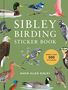 "SIBLEY BIRDING STICKER BOOK" von David Allen Sibley, mehr als 300 Sticker. Verschiedene Vögel auf grünem Hintergrund., Buch