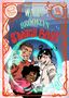 „Witches of Brooklyn: S'witch Back“. Drei lächelnde Kinder mit magischen Händen, Comic-Stil, verspielter Rahmen.