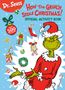 „How The Grinch Stole Christmas! Official Activity Book“. Illustrationen des Grinch in einem roten Weihnachtsanzug und weihnachtlichen Motiven.