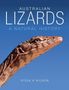 AUSTRALIAN LIZARDS, A NATURAL HISTORY, STEVE K WILSON. Ein Eidechsenkopf ragt vor einem klaren blauen Himmel hervor.