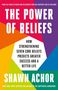 "The Power of Beliefs" von Shawn Achor. Bunter, geometrischer Hintergrund in leuchtenden Farben., Buch