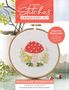 "Sunny Stitches Embroidery Kit", "Learn to Embroider: Everything You Need Is Included", "Woodland Mushroom". Ein gestickter Pilz in einem Stickrahmen.