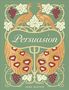 "Persuasion, Jane Austen." Zwei stilisierte Pfauen mit Weintrauben und Blättern auf grünem Hintergrund. Art Nouveau-Stil., Buch