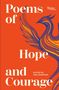"Poems of Hope and Courage", Herausgeber: Ana Sampson. Illustration eines blauen Vogels auf orangem Hintergrund.