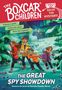"The Boxcar Children", "You solve the mystery!", "Choose a path.", "Follow the clues.", "Solve the mystery!", vier Kinder im Schnee.