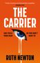 Text: "The Carriers", "Ruth Newton", "Cover to be revealed", "bantam". Blauer Hintergrund mit schwarzem Hahn-Logo.