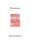 Rene Guenon: Miscellanea, Buch