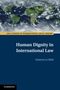 "Human Dignity in International Law" von Ginevra Le Moli. Oben ein Bild der Erde bei Nacht, unten dunkelblauer Hintergrund., Buch
