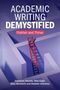 "ACADEMIC WRITING DEMYSTIFIED: Publish and Thrive" stehen in der Mitte, eine rote Leiter ragt aus einem Labyrinth empor., Buch
