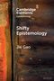 "Cambridge Elements Epistemology. Shifty Epistemology. Jie Gao." Text auf rostig-braunem Hintergrund mit rotem Streifen links., Buch
