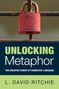 "UNLOCKING Metaphor" von L. David Ritchie, darüber ein rotes Schloss mit Herz.