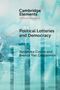 Text: "Cambridge Elements Political Economy. Political Lotteries and Democracy. Alexandra Cirone and Brenda Van Coppenolle." Hintergrund: Abstrakte Linien und Stadtansicht., Buch