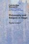 Text: "Cambridge Elements", "Philosophy and Religion in Hegel", "Paolo Livieri". Hintergrund mit abstrakten blauen Mustern.