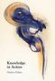 „Knowledge in Action“, Markos Valaris. Abstrakte Illustration mit blauen und goldenen Pinselstrichen.