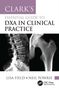 Oben steht "Clark's Essential Guide to DXA in Clinical Practice". Darunter ist ein Wirbelsäulenbild und ein Hüftknochenbild.