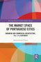 THE MARKET SPACE OF PORTUGUESE CITIES. Bunte geometrische Formen, rechteckige Grafik mit lila Logo., Buch
