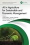 "AI in Agriculture for Sustainable and Economic Management" ist der Titel. Unten Pflanzensprossen in Erde., Buch