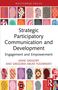 Der Text beschreibt "Strategic Participatory Communication and Development." Oben und unten sind bunte Kopf-Silhouetten., Buch