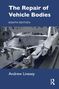 „The Repair of Vehicle Bodies“, achte Auflage, Andrew Livesey. Bild: Eine halb montierte Autokarosserie in einer Werkstatt., Buch